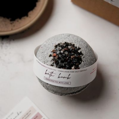 Meraki Lanes: Charcoal & Pink Salt Bath Bomb