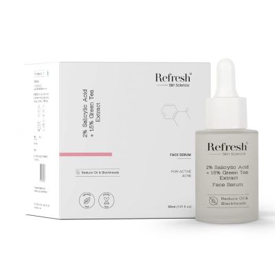 Refresh Skin Sciences: 2% Salicylic Acid Serum - 1.5% Green Tea Extract Face Serum - 30ml