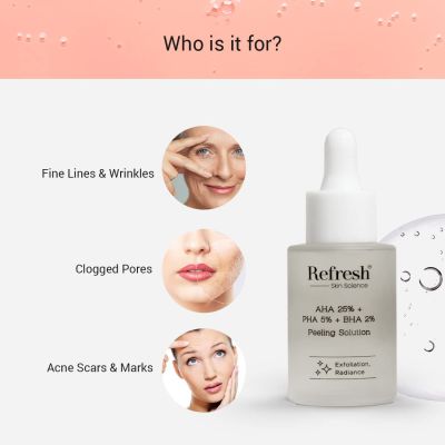 Refresh Skin Sciences: AHA 25% - PHA 5% - BHA 2% Peeling Solution - 30ml