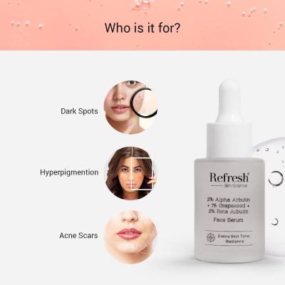Refresh Skin Sciences: 2% Alpha Arbutin -1% Grapeseed - 2% Beta Arbutin Face Serum - 30ml