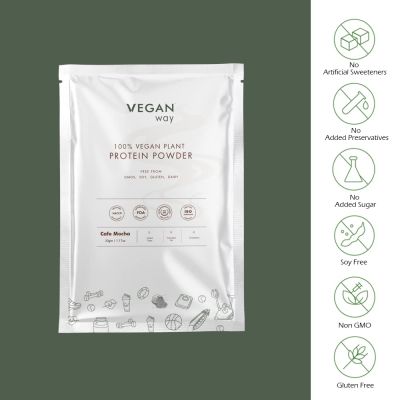 Vegan Way: 100% Natural Vegan Protein Powder - Cafe Mocha - 28 Servings