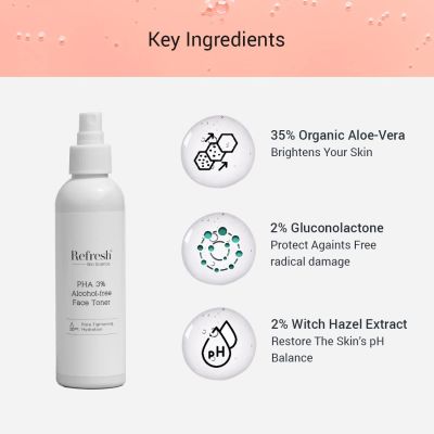 Refresh Skin Sciences: PHA 3% Alcohol Free Face Toner - 200ml