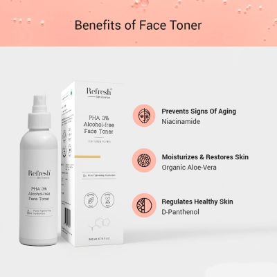 Refresh Skin Sciences: PHA 3% Alcohol Free Face Toner - 200ml
