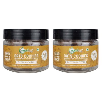 Nutriorg: Oats Cookies Butter Scotch Flavor - 110 gm ( Pack of 2)