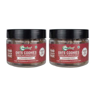Nutriorg: Oats Cookies Cranbery Flavor - 110 gm ( Pack of 2)