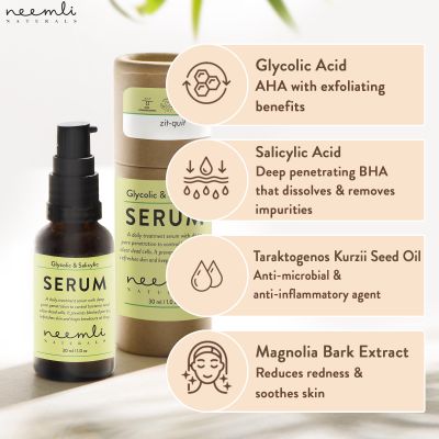 Neemli Naturals: Glycolic & Salicylic Acid Serum - 30 ml