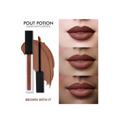 House of Makeup: Pout Potion Liquid Matte Lipstick - Brown with it - 2.7ml