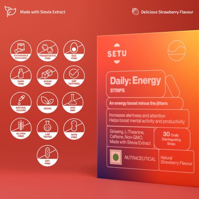 SETU: Daily: Energy Strips | Strawberry Flavour - 30 Strips