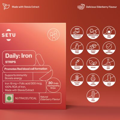 SETU: Daily: Iron Strips - 30 Elderberry Flavour Strips
