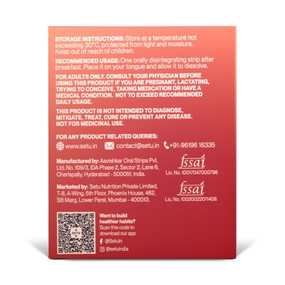 SETU: Daily Veg D3+K2 Strips | Raspberry Flavour - 30 Strips
