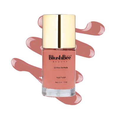 BlushBee Organic Beauty: 12 Free, Vegan Nail Polish - Dvina, Rose nude - 11 ml