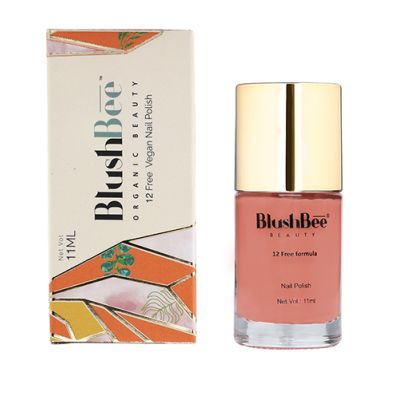 BlushBee Organic Beauty: 12 Free, Vegan Nail Polish - Dvina, Rose nude - 11 ml