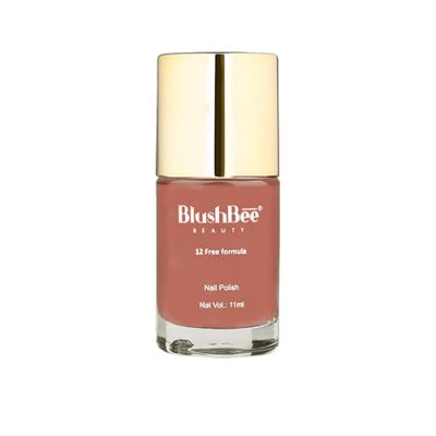 BlushBee Organic Beauty: 12 Free, Vegan Nail Polish- Elbe, Deep Nude - 11 ml