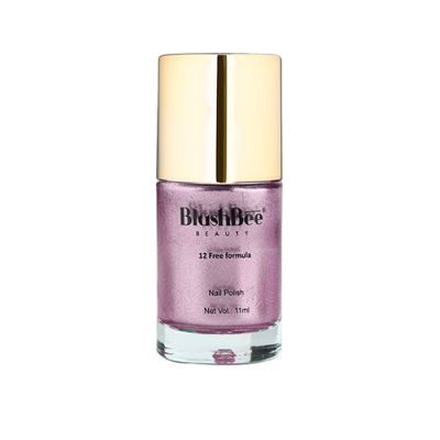 BlushBee Organic Beauty: 12 Free, Vegan Nail Polish - Laya, Metallic lilac - 11 ml