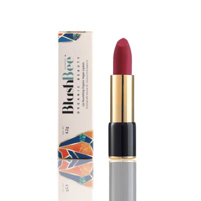 BlushBee Organic Beauty: Lip Nourishing Organic Vegan Lipstick, Deep Hue Maroon - 4.2 gms