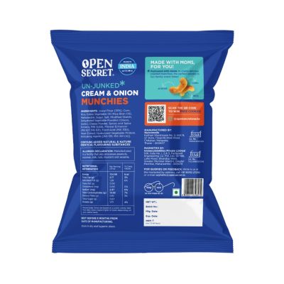 Open Secret: Cream and Onion Munchies - 25 gm (Pack of 6)