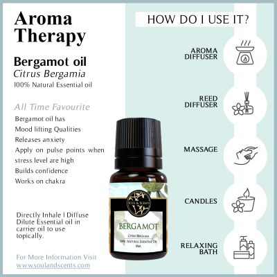 Soul & Scents: Bergamot Essential Oil 10ml