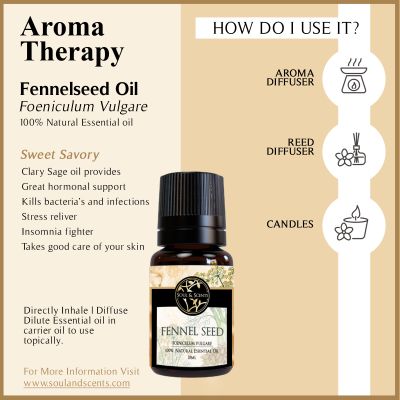 Soul & Scents: Fennel Seed Essential Oil 10ml