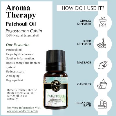 Soul & Scents: Patchouli Essential Oil 10ml