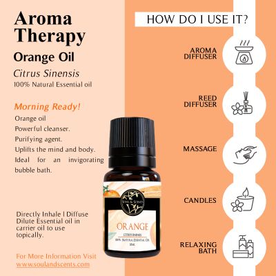 Soul & Scents: Orange Essential Oil 10ml