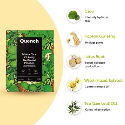 Quench Botanics: Mama Cica Zit Away Treatment Patches | Korean Skin care - 10gm