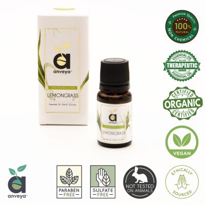 Anveya: Lemongrass Essential Oil - 15 ml