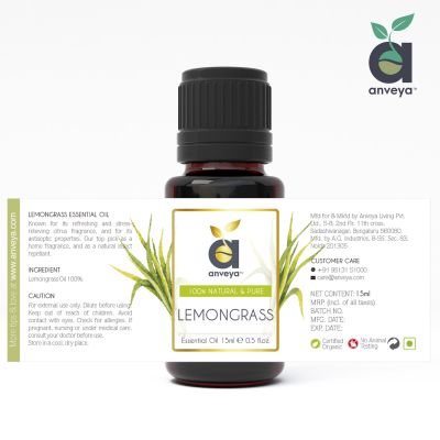 Anveya: Lemongrass Essential Oil - 15 ml