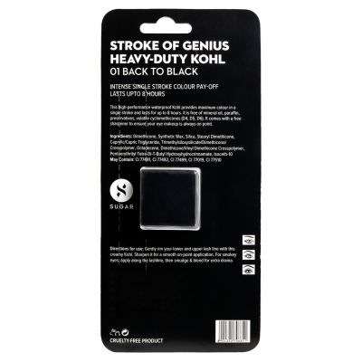 Sugar Cosmetics : Stroke Of Genius - Heavy-duty Kohl - 01 Back To Black (Black) - 1.2gm