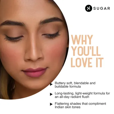 Sugar Cosmetics : Contour De Force - Mini Blush - 05 Coral Climax (Bright Coral Blush) - 12gm