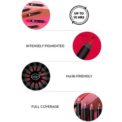 Sugar Cosmetics : Matte As Hell - Crayon Lipstick -35 Claire Redfield (Pure red) - 2.8gm