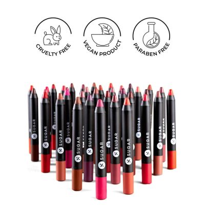 Sugar Cosmetics : Matte As Hell - Crayon Lipstick -35 Claire Redfield (Pure red) - 2.8gm
