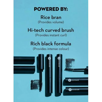 Sugar Cosmetics : Uptown Curl - Lengthening Mascara - 01 Black Beauty (Black Mascara) - 5gm