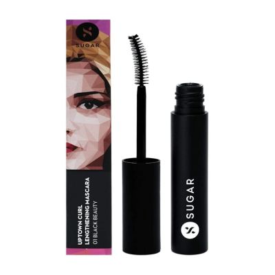 Sugar Cosmetics : Uptown Curl - Lengthening Mascara - 01 Black Beauty (Black Mascara) - 5gm