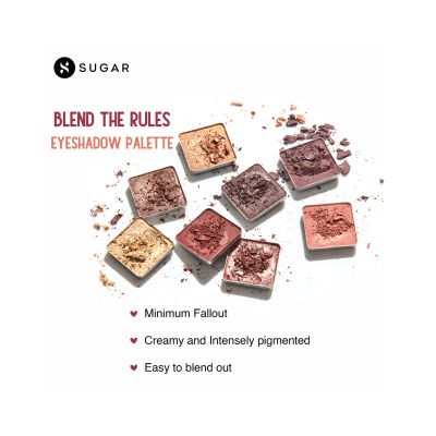Sugar Cosmetics : Cosmetics Blend The Rules Eyeshadow Palette - 02 Warrior (Smokey) - 10.4gm