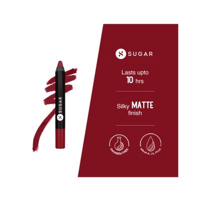 Sugar Cosmetics : Matte As Hell - Crayon Lipstick -12 Baby Houseman (Deep Pink) - 2.8gm