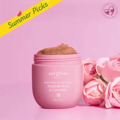 Dot & Key: Smoothing Gel Body Scrub Damask Rose & Lavender - 200ml