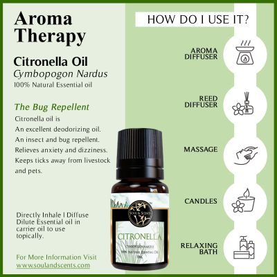 Soul & Scents: Citronella Essential Oil 10ml