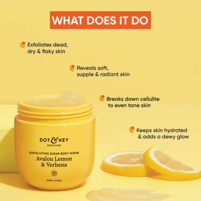 Dot & Key: Exfoliating Sugar Body Scrub Avalon Lemon & Verbena - 200ml