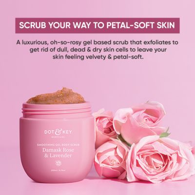 Dot & Key: Smoothing Gel Body Scrub Damask Rose & Lavender - 200ml