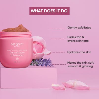 Dot & Key: Smoothing Gel Body Scrub Damask Rose & Lavender - 200ml