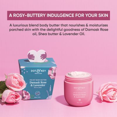 Dot & Key: Velvet Body Butter Damask Rose & Lavender With 5% Shea - 200ml