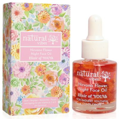 Natural Vibes: Anti Ageing Nirvana Flower Night Face Oil - 20ml [CLONE]