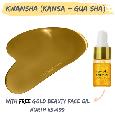 Natural Vibes: Kwansha ( Kansa + Gua Sha) Face Massager with FREE Gold Beauty Elixir Oil [CLONE]