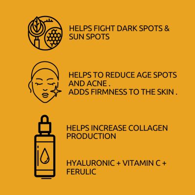 Amayra Naturals: Ziya Vitamin C Serum [15% ] Hyaluronic + Turmeric Hydrosol - 30 ml