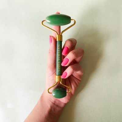 Natural Vibes: Jade Roller & Massager for Face, Neck and Under eye with FREE Gold Beauty Elixir Oil [CLONE]