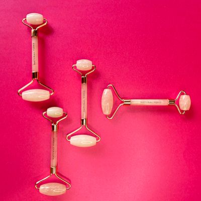 Natural Vibes: Rose Quartz Roller & Massager for Face, Neck and Under eye with FREE Gold Beauty Elixir Oil [CLONE]