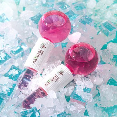 Natural Vibes: Pink Ice Globes Facial Tool with FREE Gold Beauty Elixir Oil & Vitamin C Serum for Face, Neck and Under Eye [CLONE]