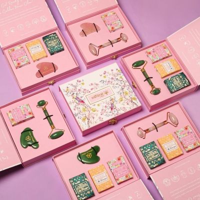 Natural Vibes: Glow Getter Gift Set with Rose Quartz Face Roller, Sunscreen Lotion, Glow 'd Up Serum & Under Eye Gel Serum