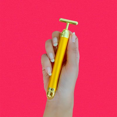Natural Vibes: 24k Gold Vibrating Face Roller & Sculptor with FREE Gold Beauty Elixir Oil [CLONE]