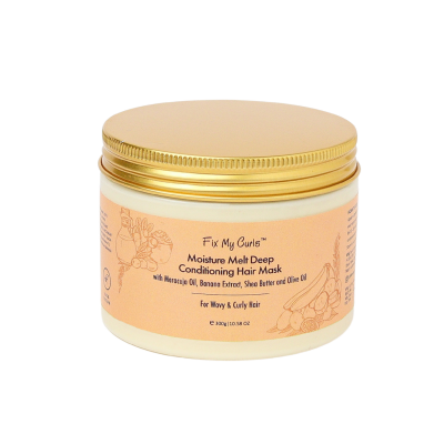 Fix My Curls : Moisture Melt Deep Conditioning Hair Mask With Maracuja Oil, Banana Extract and Shea Butter for Curly and Wavy Hair -300gm
